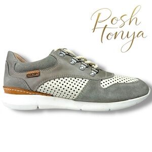 NWT Pikolinos Modena Suede Sneakers Perforated Leather Size 8 Casual Comfort
